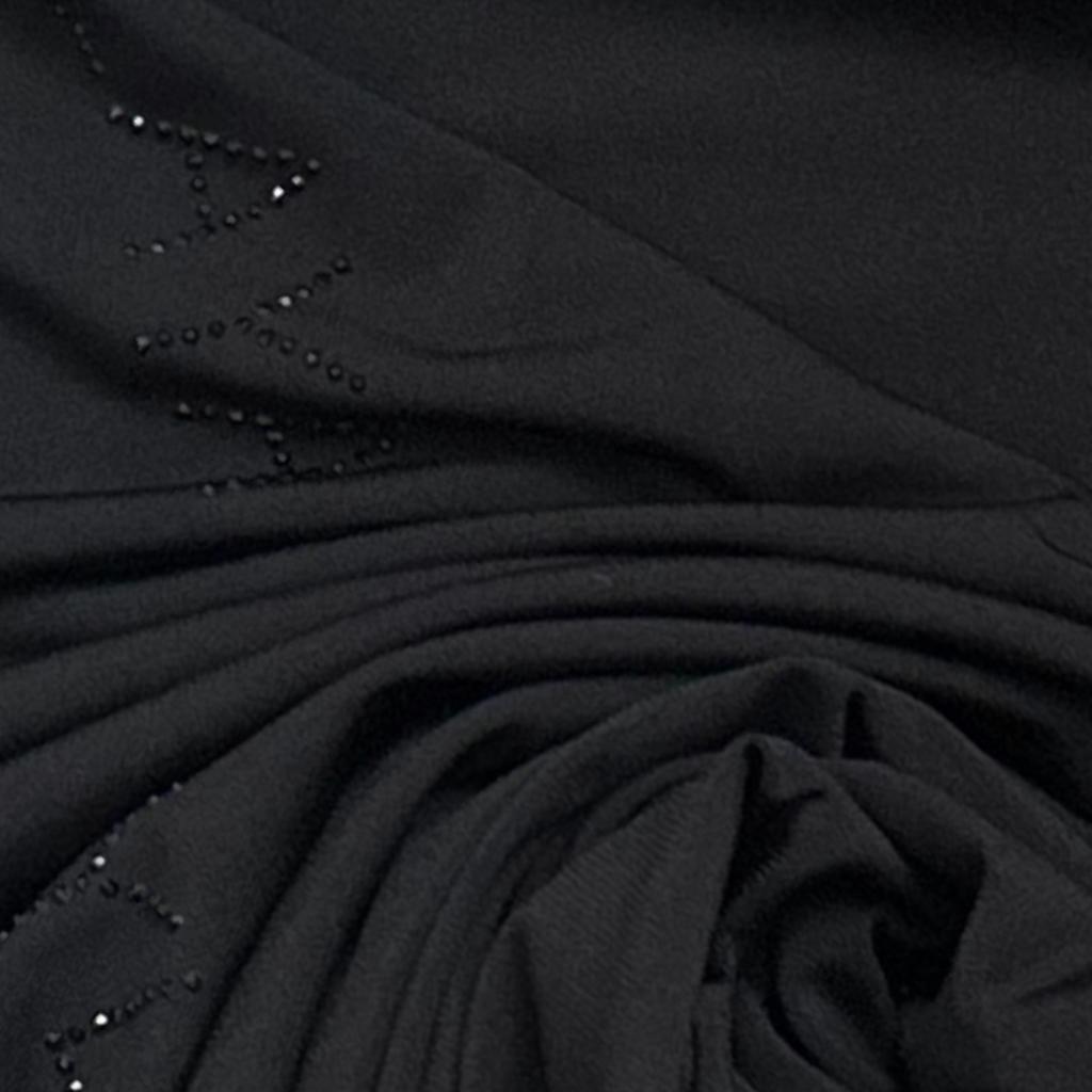 Hijab en jersey premium à strass Black & Prestige