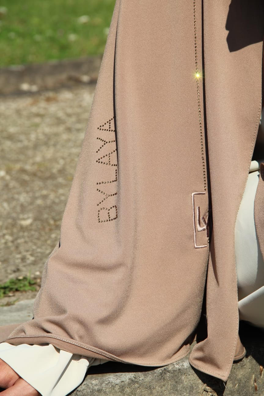 Hijab en Jersey Premium à strass Beige & Prestige