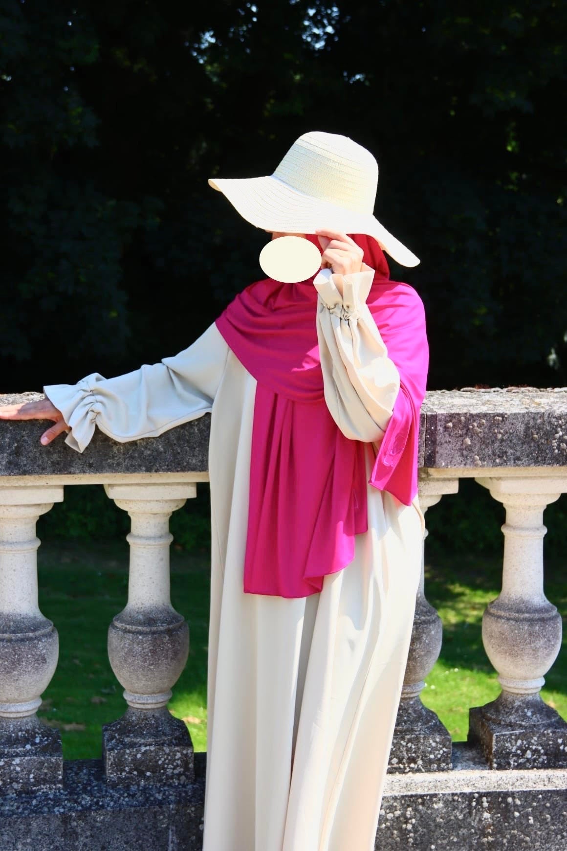 Hijab en jersey premium Fussia & Embroidery